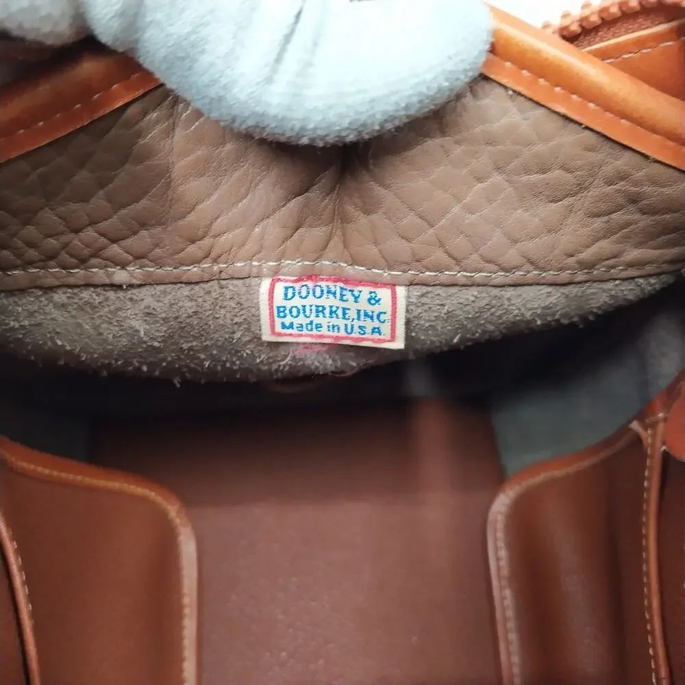 Dooney & Bourke Taupe Tan Pebbled Leather Doctor Satchel Bag - VTG Made in USA